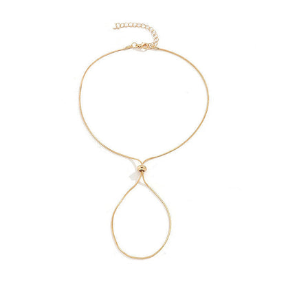 Metal Cross Adjustable Jewelry Personalized Snake Bone Chain With Round Beads Foot Bracelet
