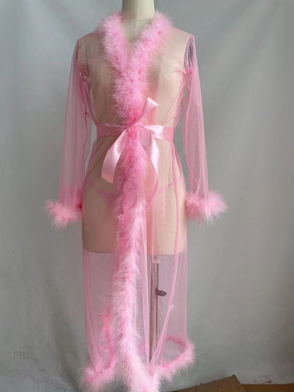 Long Robe Underwear Set For Women