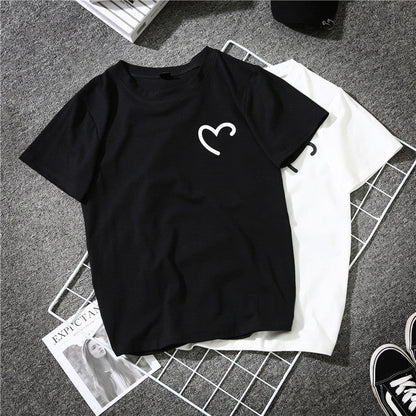 Loose White Couple Wear Short Sleeve