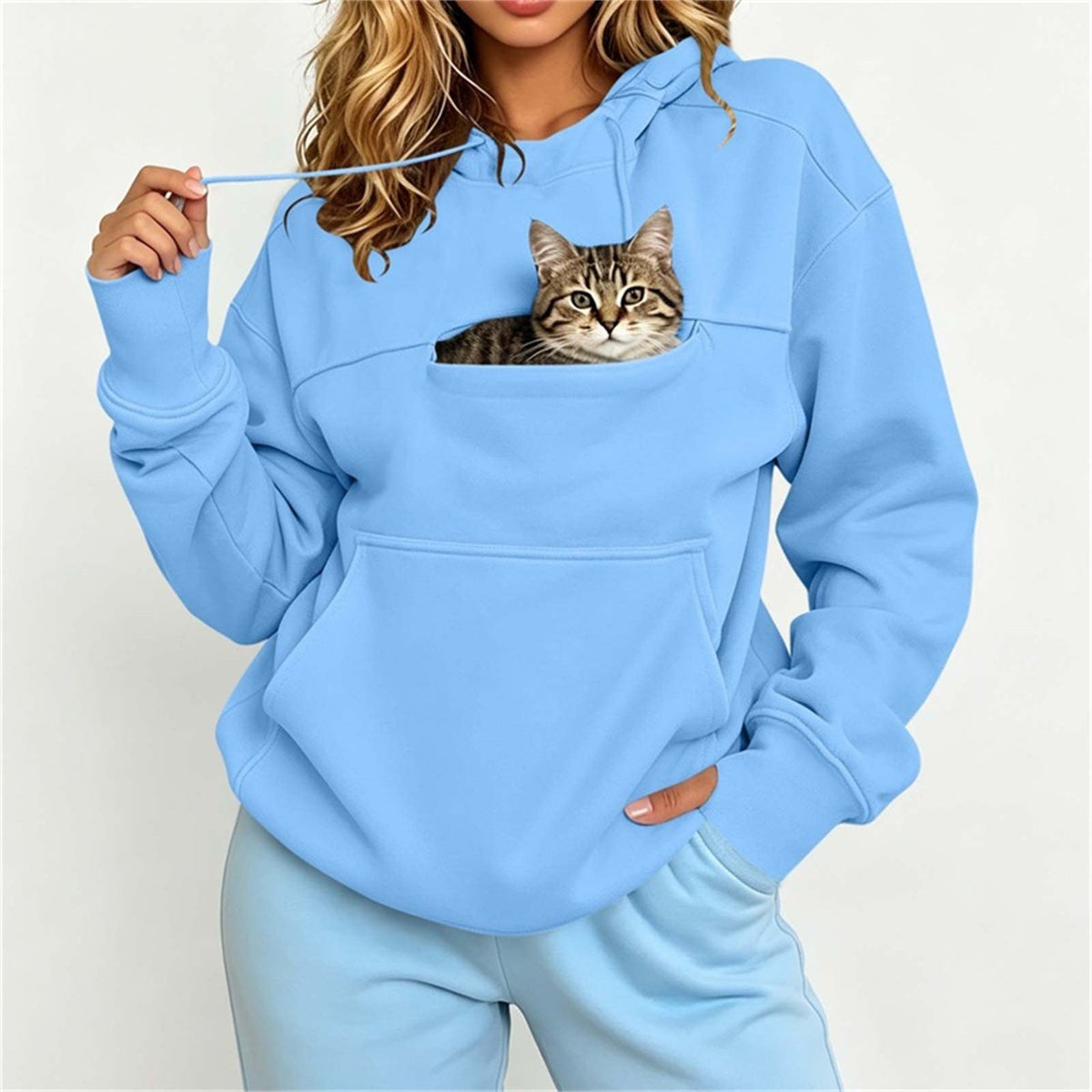 Solid-color Hooded Loose-fit Pet Hoodie