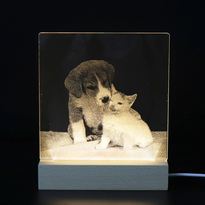 3D Image Internal Carving Laser Acrylic Bedhead Nightlight Plug in
