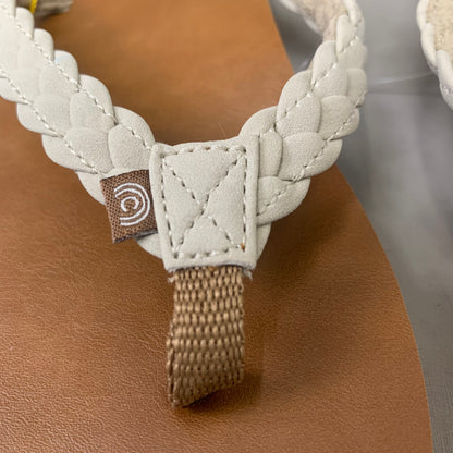 COBIAN Braided Pacifica Sandals Women's SZ 9, EU 39.5 Cream BBP23-110-9