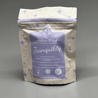 ZA@ THE RADIANT RHINO Tranquility (6 PACK) Lavender Shower Steamers 2 Tablets Each