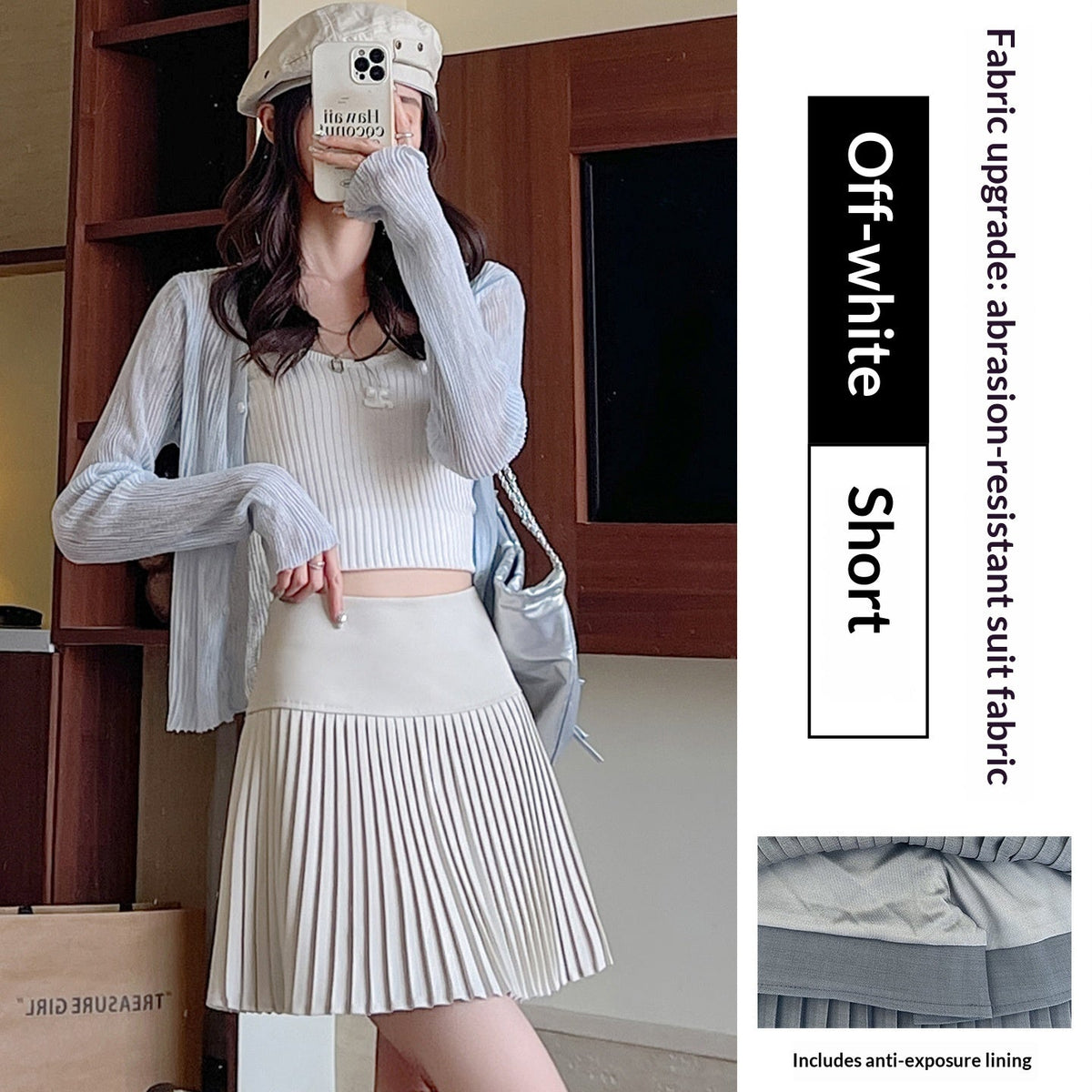 Woolen Slim Pleated Skirt For Women