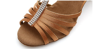 Women's Latin Dance Shoes Satin 7cm High Heel