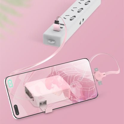4 in 1 Retractable USB Cable Macaron Type C Micro iPhone