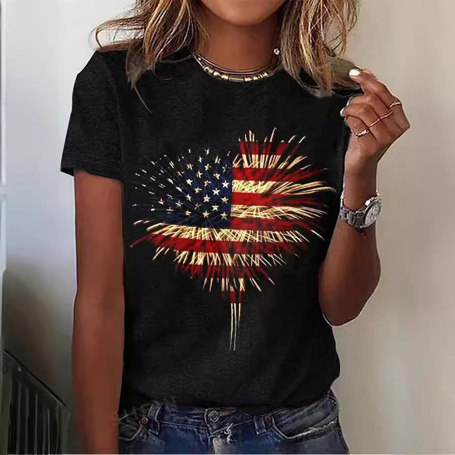 Love Wine Glass Print Loose Tee