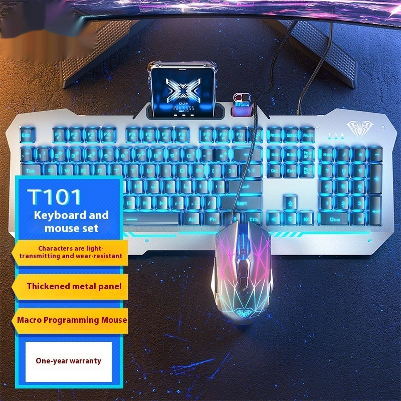 Mechanical Feeling Wired Key Mouse Headset Bundle