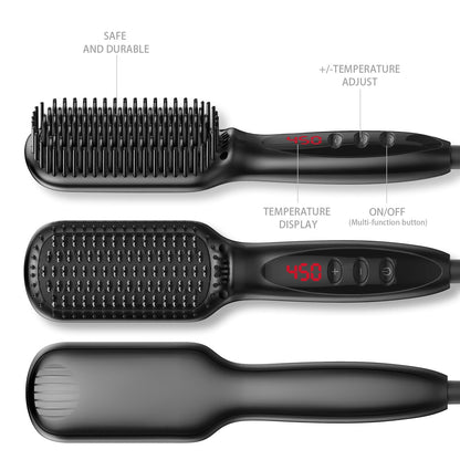2-In-1 Ionic Hair Straightener Beard Comb