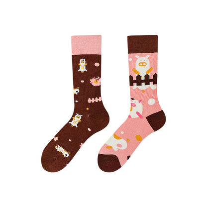 Asymmetric Middle Tube Cotton Socks Children