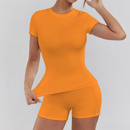 Round-neck Quick-drying Yoga Two-piece Set