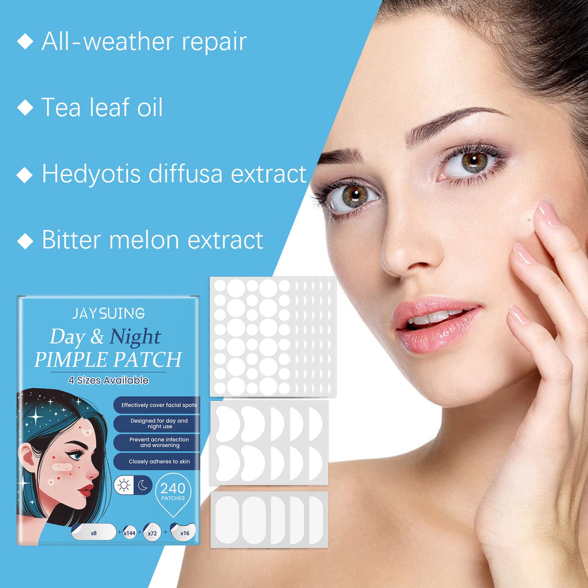 Day And Night Acne Cover Face Acne Patch Comfortably Repair Skin Oil Control Cover Acne Patch