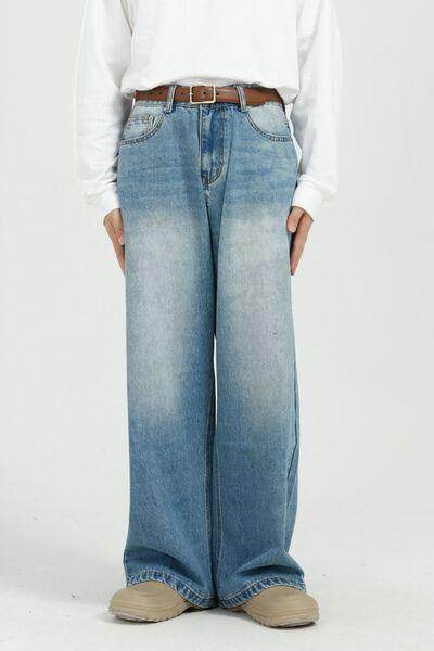 Wide Leg Jeans with Pockets for Comfortable Style