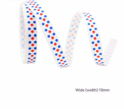 Stars And Stripes Ribbon Dovetail Bowknot Hair Ring Double Stitching Dovetail Ribbon