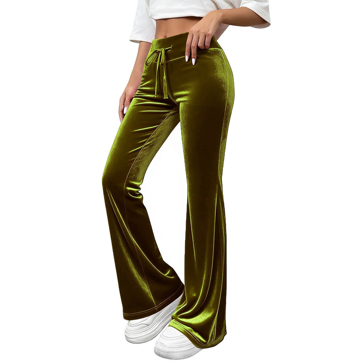 Commuter Slimming Casual Flared Pants Velvet Draped Long Trousers
