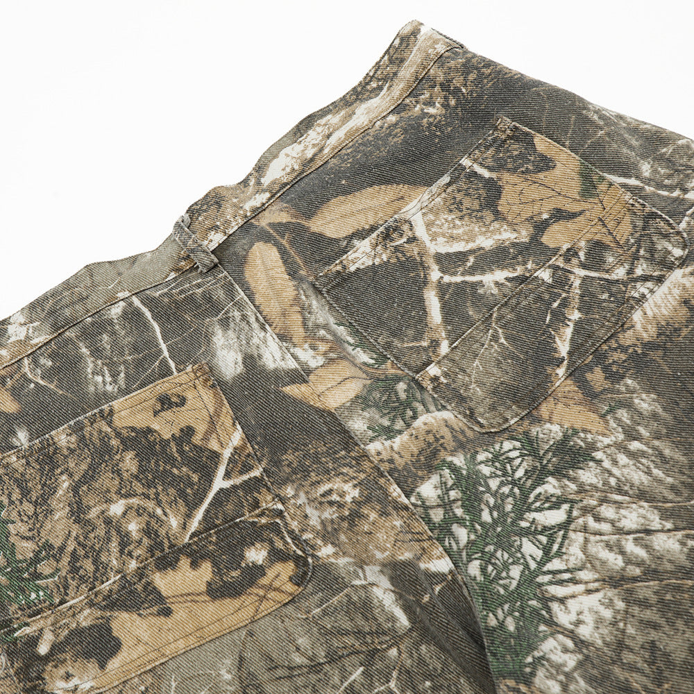 Leaves Camouflage Workwear Shorts Men