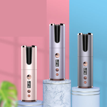 Portable Wireless Rechargeable Auto-Rotating Curling Iron