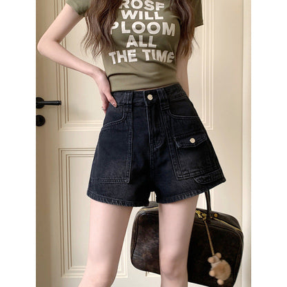 Loose-fitting Slimming Denim Shorts For Women