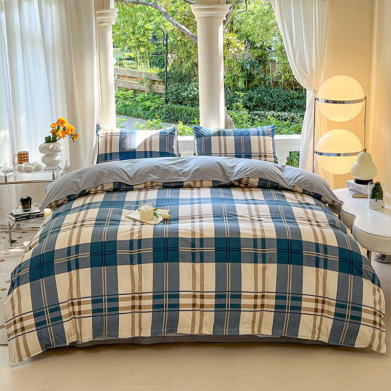 Cartoon Four-Piece Set Fresh Autumn and Winter Single Student Dormitory Bedding Sheet Three-Piece Set Single Quilt Cover