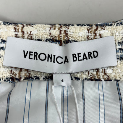 VERONICA BEARD Bentley Tweed Jacket Sz-4 Ivory/Camel 2406TW6810474