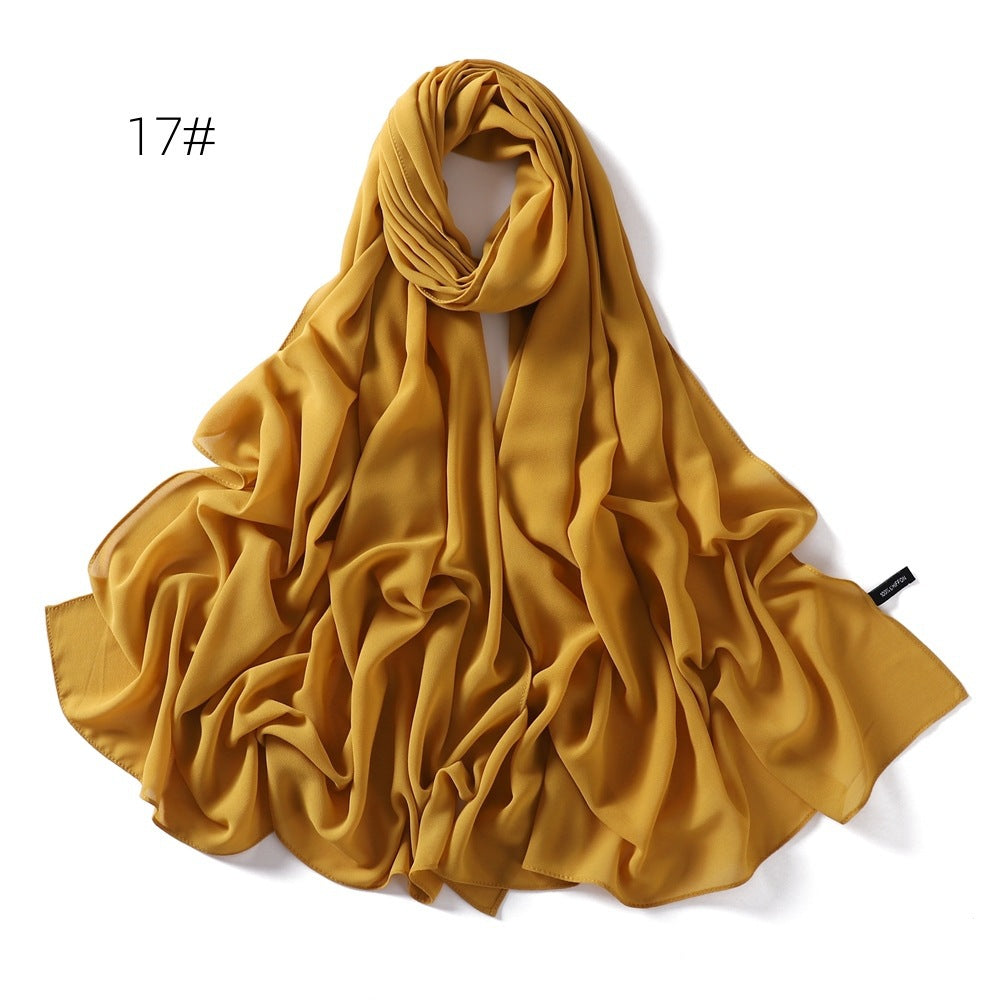 Soft Draping Solid-color Scarf For Women