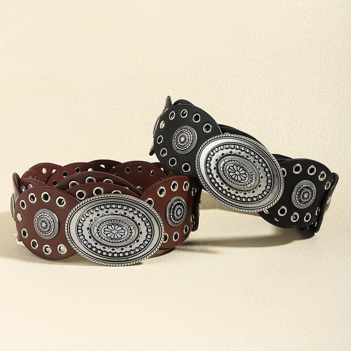 Stylish Oval PU Belt for Men and Women Casual Wear