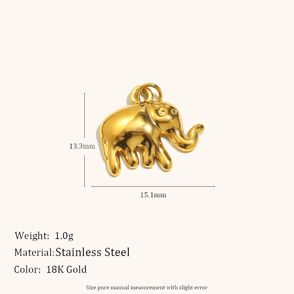 Hippopotamus Bow-tie Pendant Stainless Steel Creative Accessory
