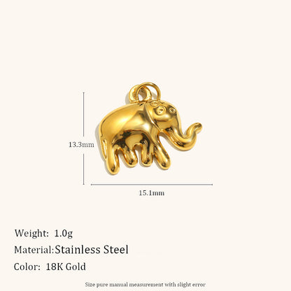 Hippopotamus Bow-tie Pendant Stainless Steel Creative Accessory