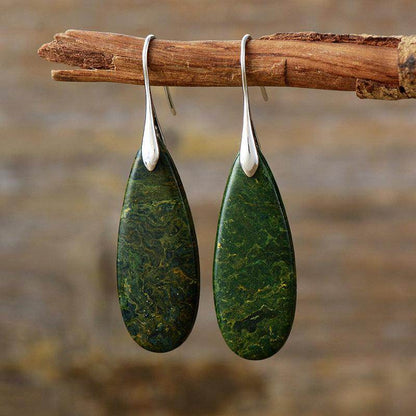 Natural Stone Waterdrop Shape Earrings for Elegant Style