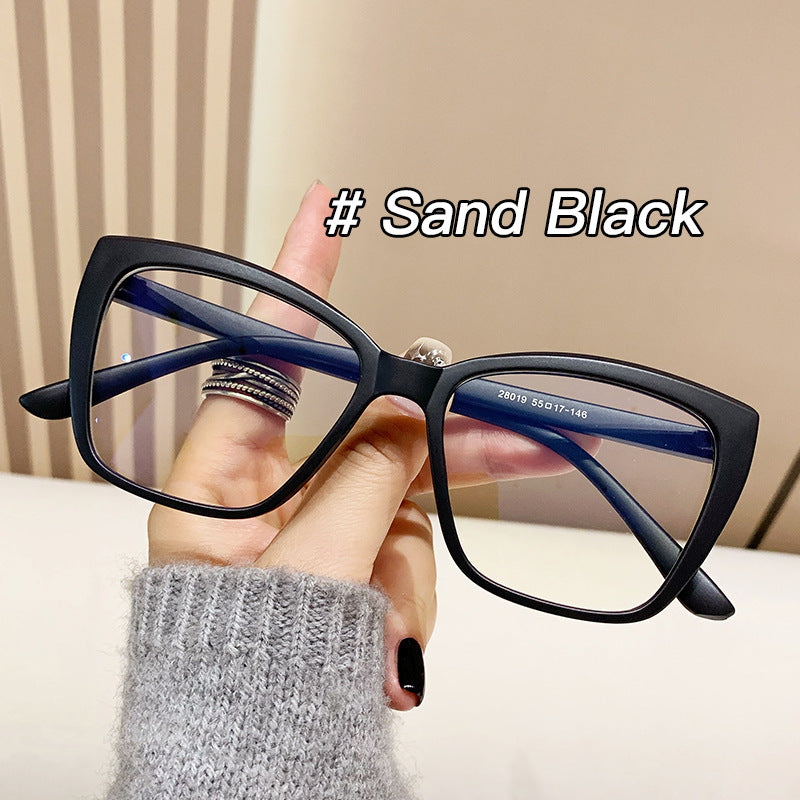 Anti-blue Light European And American Square Plain Glasses Vintage Bag Flower Simple