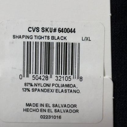 HANES (3 PACK) Essential Opaque Shaper Tights Control Top Women's Sz L/XL Black