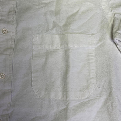 THOM BROWNE 4-Bar Stripe Curved Hem Button Up Shirt Mens Sz 2 White (Pre-Owned)