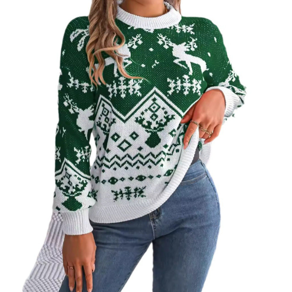 2025 Deer Pattern Hoodie, Women's Christmas Sweater
