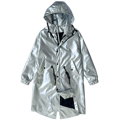 Mens Long Trench Coat Youth Mid-length Style