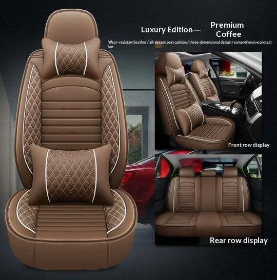 Four-Season Universal Leather Seat Covers Full-Enclosure Five-Seater Car Mats