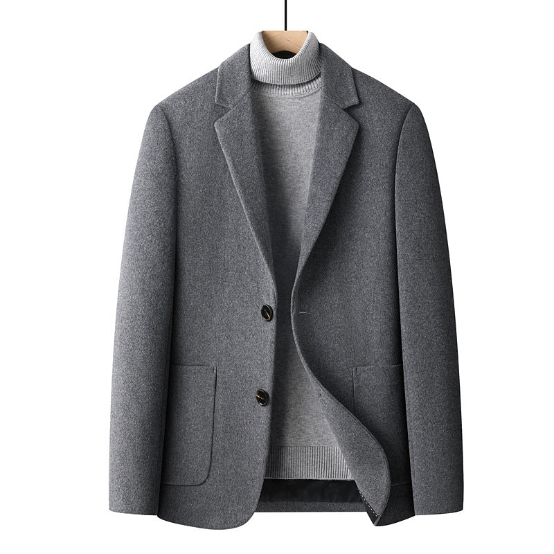 Autumn And Winter Solid Color Short Wool Woolen Men's Suit
