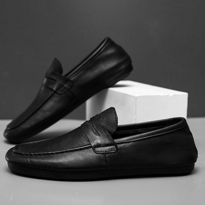 Mens Loafers, Soft Leather Slip-on Casual Shoes