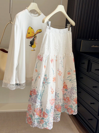 Casual Versatile A-line Midi Skirt With A Flared Hem
