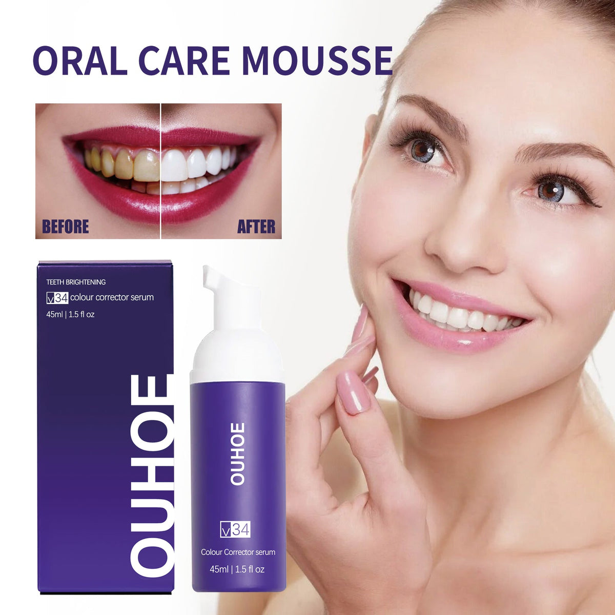 Tooth Cleaning Mousse, Anti-Decay Clean Teeth Tartar Breath Fresh Whitening Teeth Toothpaste