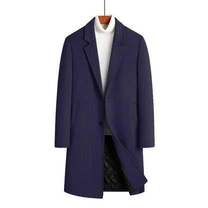 Men's Woolen Overcoat Mid-length Cotton-padded And Thickened
