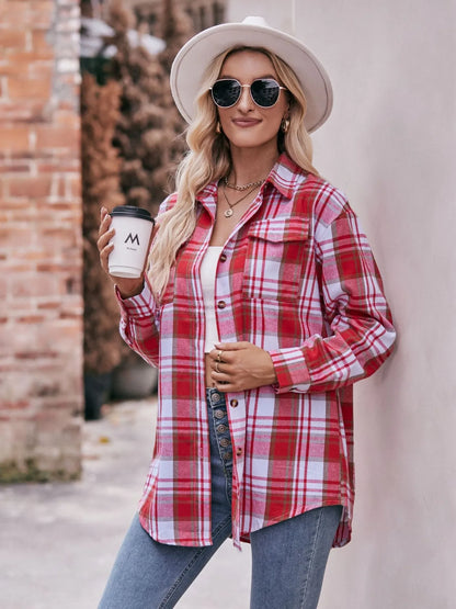 Plaid Button-Down Long Sleeve Shirt
