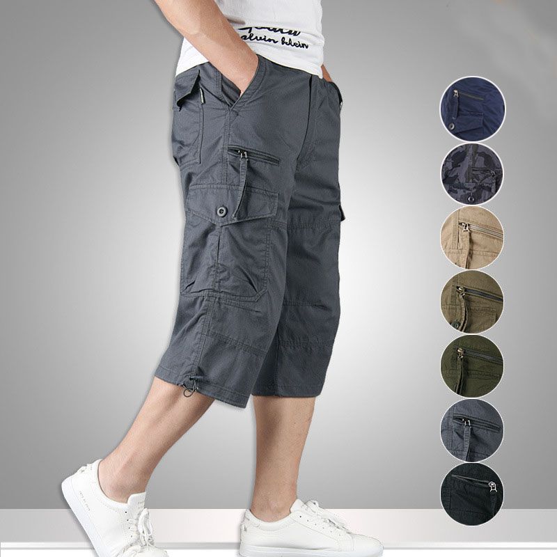 Wholesale Capri Pants Men's Overalls Pants Men's Loose Thin Men's Multi-pocket Outdoor Sports Casual Shorts