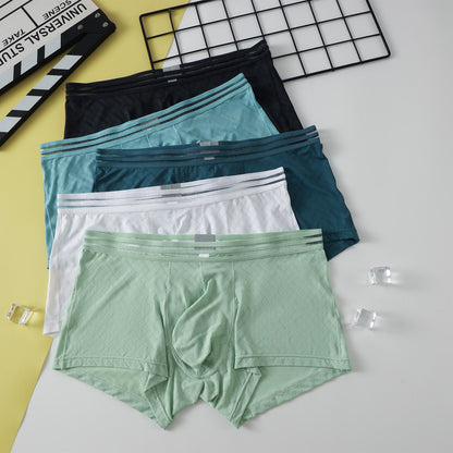 Mens Ice Silk Breathable Sexy Boxer Briefs