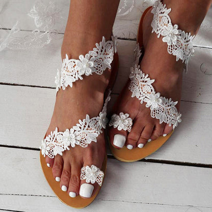 Bohemian Flower Roman Sandals Wedding Stylish Beach