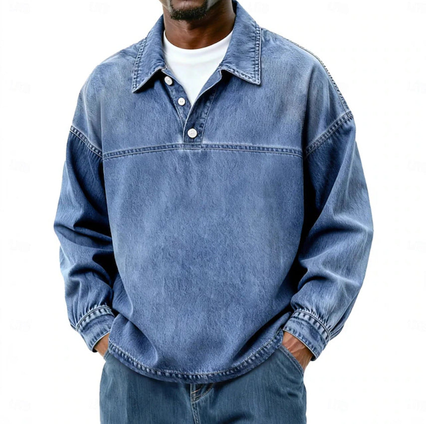 Men's Solid-Color Casual Long-Sleeve Top