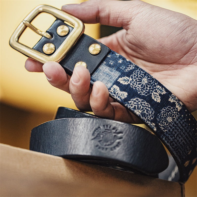 First Layer Cowhide Vintage Belt Men