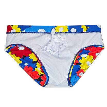 Flower Colorful Printing Swim Briefs