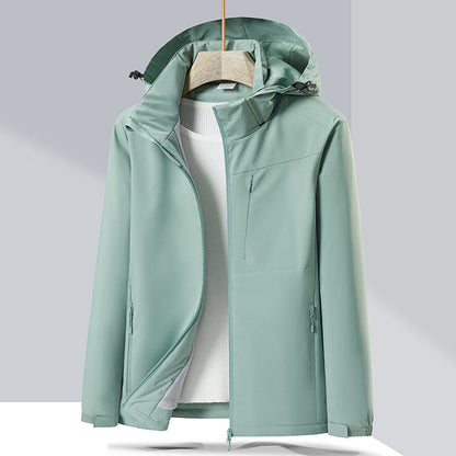 Couple Single-layer Jacket Windproof Sports Fleece-lined Padded Overalls
