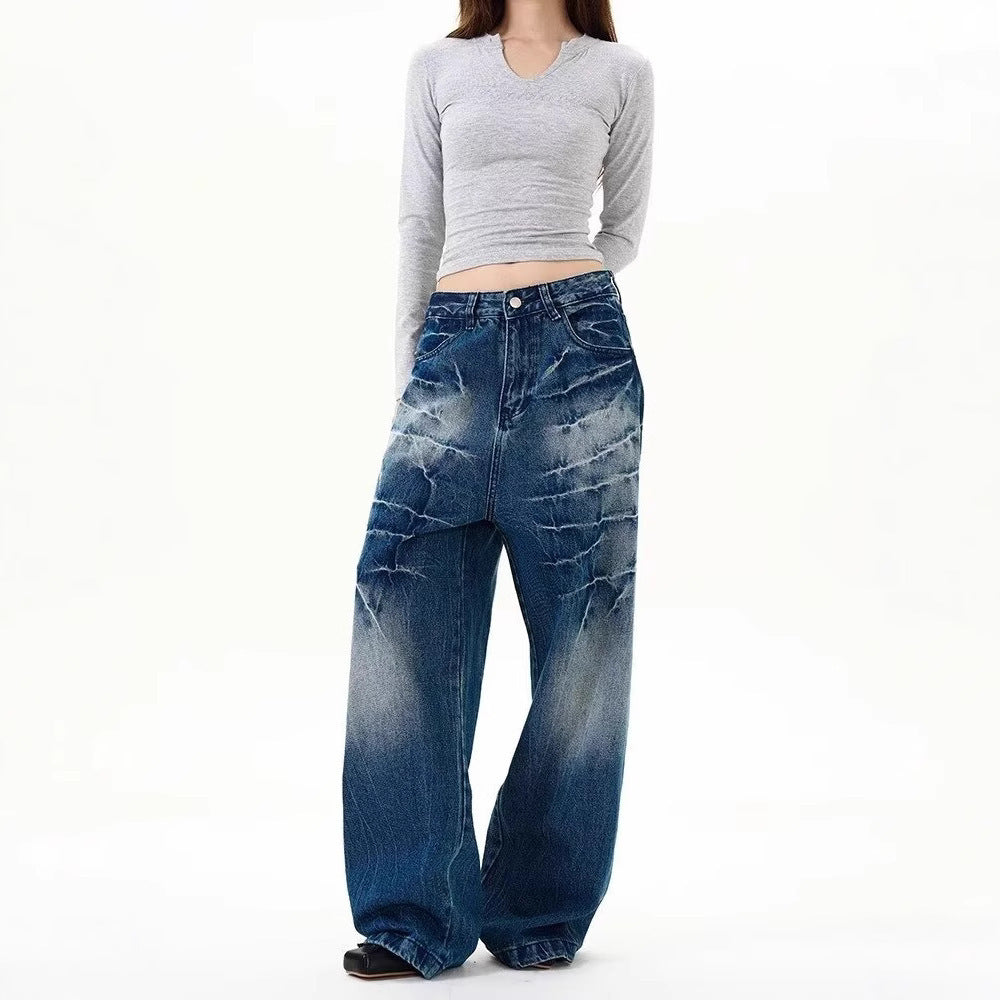 Mens Loose-fitting Edgy-chic Straight-leg Jeans