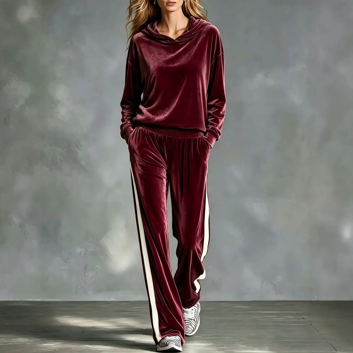 Women's Casual Loose-fitting Long-sleeved Top And Long Pants Set